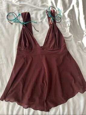 Vintage Y2K Guess Chemise With Teal Tie Straps